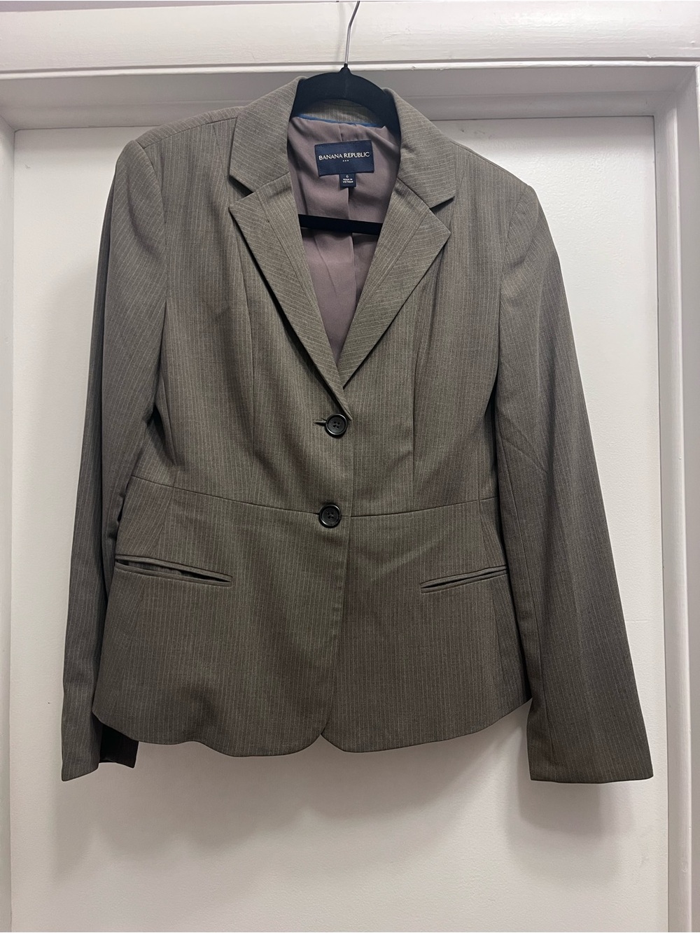 Banana Republic Olive Pinstripe Blazer